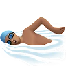Man Swimming: Medium Skin Tone Emoji 🏊🏽‍♂️ image - Apple style