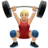 Man Lifting Weights: Medium-Light Skin Tone Emoji 🏋🏼‍♂️ image - Apple style