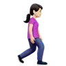 Woman Walking Facing Right: Light Skin Tone Emoji 🚶🏻‍♀️‍➡️ image - Apple style
