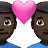 Couple With Heart: Man, Man, Dark Skin Tone