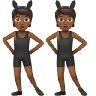 People With Bunny Ears: Medium-Dark Skin Tone Emoji 👯🏾 image - Apple style