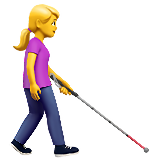 Woman With White Cane Facing Right