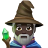 Man Mage: Dark Skin Tone Emoji 🧙🏿‍♂️ image - Apple style