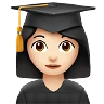 Woman Student: Light Skin Tone Emoji 👩🏻‍🎓 image - Apple style