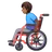 Man In Manual Wheelchair: Medium-Dark Skin Tone