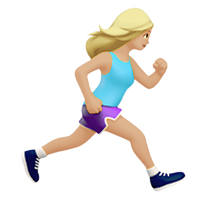 Woman Running Facing Right: Medium-Light Skin Tone