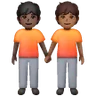 People Holding Hands: Dark Skin Tone, Medium-Dark Skin Tone Emoji 🧑🏿‍🤝‍🧑🏾 image - Samsung style