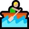 Person Rowing Boat: Medium-Light Skin Tone Emoji 🚣🏼 image - Microsoft Windows 10 Segoe UI Emoji style