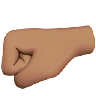 Left-Facing Fist: Medium Skin Tone Emoji 🤛🏽 image - Apple style