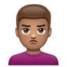 Man Pouting: Medium Skin Tone Emoji 🙎🏽‍♂️ image - WhatsApp style