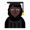 Woman Student: Dark Skin Tone Emoji 👩🏿‍🎓 image - Microsoft Classic 2D style