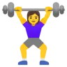 Woman Lifting Weights: Light Skin Tone Emoji 🏋🏻‍♀️ image - Google Noto Color style