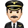 Man Pilot: Light Skin Tone Emoji 👨🏻‍✈️ image - Apple style
