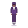 Person In Suit Levitating: Medium-Dark Skin Tone Emoji 🕴🏾 image - Microsoft Classic 2D style