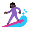 Woman Surfing: Dark Skin Tone Emoji 🏄🏿‍♀️ image - Microsoft Classic 2D style