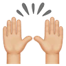 Raising Hands: Medium-Light Skin Tone Emoji 🙌🏼 image - Huawei Harmony OS style