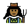 Woman Farmer: Medium-Dark Skin Tone Emoji 👩🏾‍🌾 image - OpenMoji style