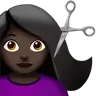 Woman Getting Haircut: Dark Skin Tone Emoji 💇🏿‍♀️ image - Apple style