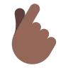 Hand With Index Finger And Thumb Crossed: Medium-Dark Skin Tone Emoji 🫰🏾 image - Tossface style