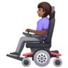 Woman In Motorized Wheelchair: Medium-Dark Skin Tone Emoji 👩🏾‍🦼 image - Samsung style