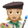 Woman Artist: Medium-Light Skin Tone Emoji 👩🏼‍🎨 image - Apple style