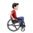 Man In Manual Wheelchair Facing Right: Light Skin Tone