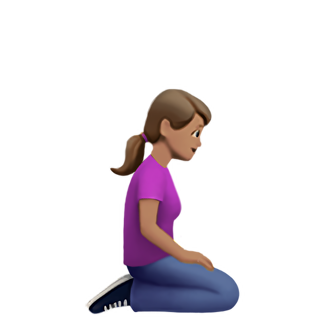 Woman Kneeling Facing Right: Medium Skin Tone