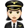 Woman Pilot: Light Skin Tone Emoji 👩🏻‍✈️ image - Apple style