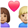 Couple With Heart: Woman, Man, Medium Skin Tone, Medium-Light Skin Tone Emoji 👩🏽‍❤️‍👨🏼 image - Samsung style