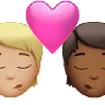 Kiss: Person, Person, Medium-Light Skin Tone, Medium-Dark Skin Tone Emoji 🧑🏼‍❤️‍💋‍🧑🏾 image - Apple style