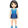 Woman Standing: Light Skin Tone Emoji 🧍🏻‍♀️ image - Apple style
