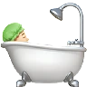 Person Taking Bath: Light Skin Tone Emoji 🛀🏻 image - Apple style