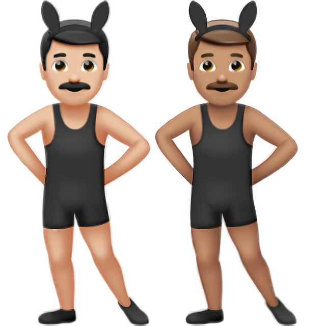 Men With Bunny Ears: Light Skin Tone, Medium Skin Tone