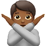 Person Gesturing No: Medium-Dark Skin Tone Emoji 🙅🏾 image - Apple style