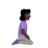 Woman Kneeling Facing Right: Dark Skin Tone
