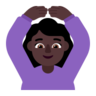 Woman Gesturing Ok: Dark Skin Tone Emoji 🙆🏿‍♀️ image - Microsoft Classic 2D style