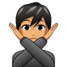 Person Gesturing No: Medium Skin Tone Emoji 🙅🏽 image - Emojidex style