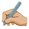 Writing Hand: Medium-Light Skin Tone Emoji ✍🏼 image - Google Noto Color Animated style