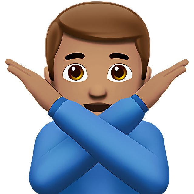Man Gesturing No: Medium Skin Tone