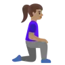 Woman Kneeling Facing Right: Medium Skin Tone Emoji 🧎🏽‍♀️‍➡️ image - Google Noto Color style