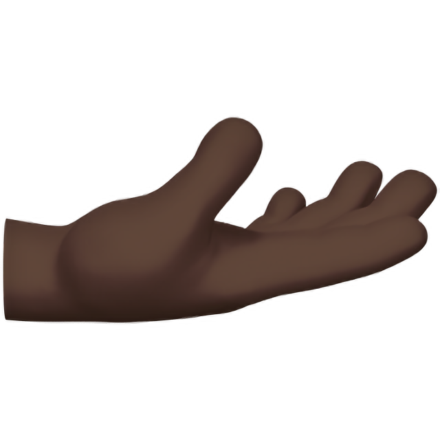Palm Up Hand: Dark Skin Tone