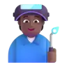 Factory Worker: Medium-Dark Skin Tone Emoji 🧑🏾‍🏭 image - Microsoft 3D Fluent style