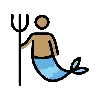 Merman: Medium Skin Tone Emoji 🧜🏽‍♂️ image - OpenMoji style