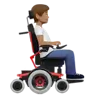 Person In Motorized Wheelchair Facing Right: Medium Skin Tone Emoji 🧑🏽‍🦼‍➡️ image - Apple style