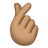 Hand With Index Finger And Thumb Crossed: Medium Skin Tone