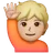Person Raising Hand: Medium-Light Skin Tone