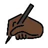 Writing Hand: Dark Skin Tone Emoji ✍🏿 image - OpenMoji style