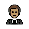 Man In Tuxedo: Medium Skin Tone Emoji 🤵🏽‍♂️ image - OpenMoji style