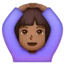 Woman Gesturing Ok: Medium-Dark Skin Tone Emoji 🙆🏾‍♀️ image - Samsung style
