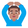 Man Gesturing Ok: Medium Skin Tone Emoji 🙆🏽‍♂️ image - Microsoft Classic 2D style